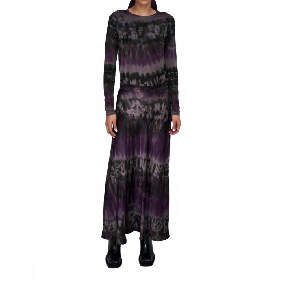 NEW RABENS SALONER arizona long a-line skirt in purple combo